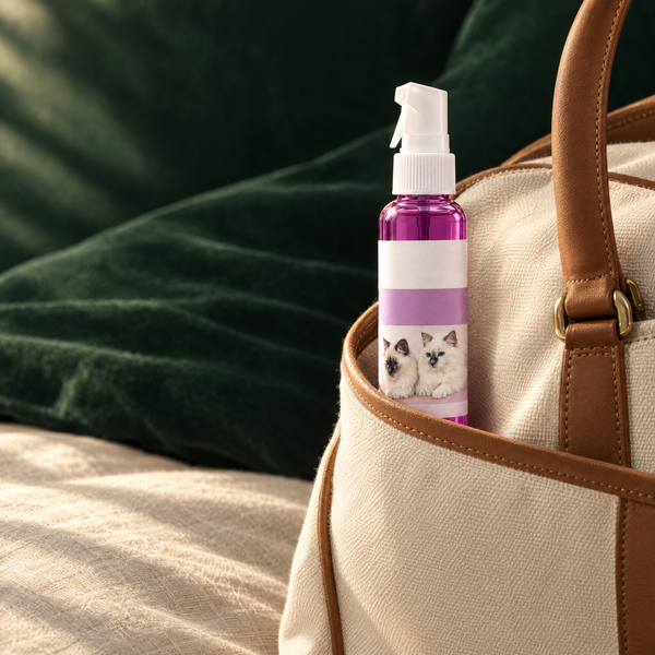 Quiet Mist calming spray tucked into a weekend bag