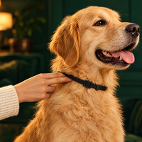 Two-finger fit check: adjusting the Softband calming collar on a dog
