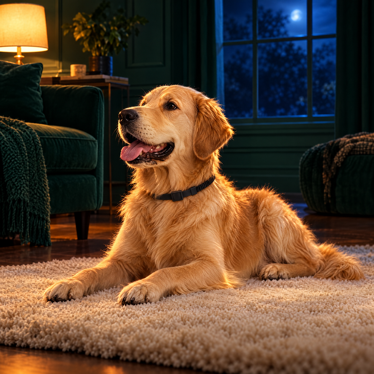 Storms and fireworks: dog stays settled wearing the Softband calming collar