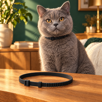 Softband calming collar for cats: slim black band shown on a cat